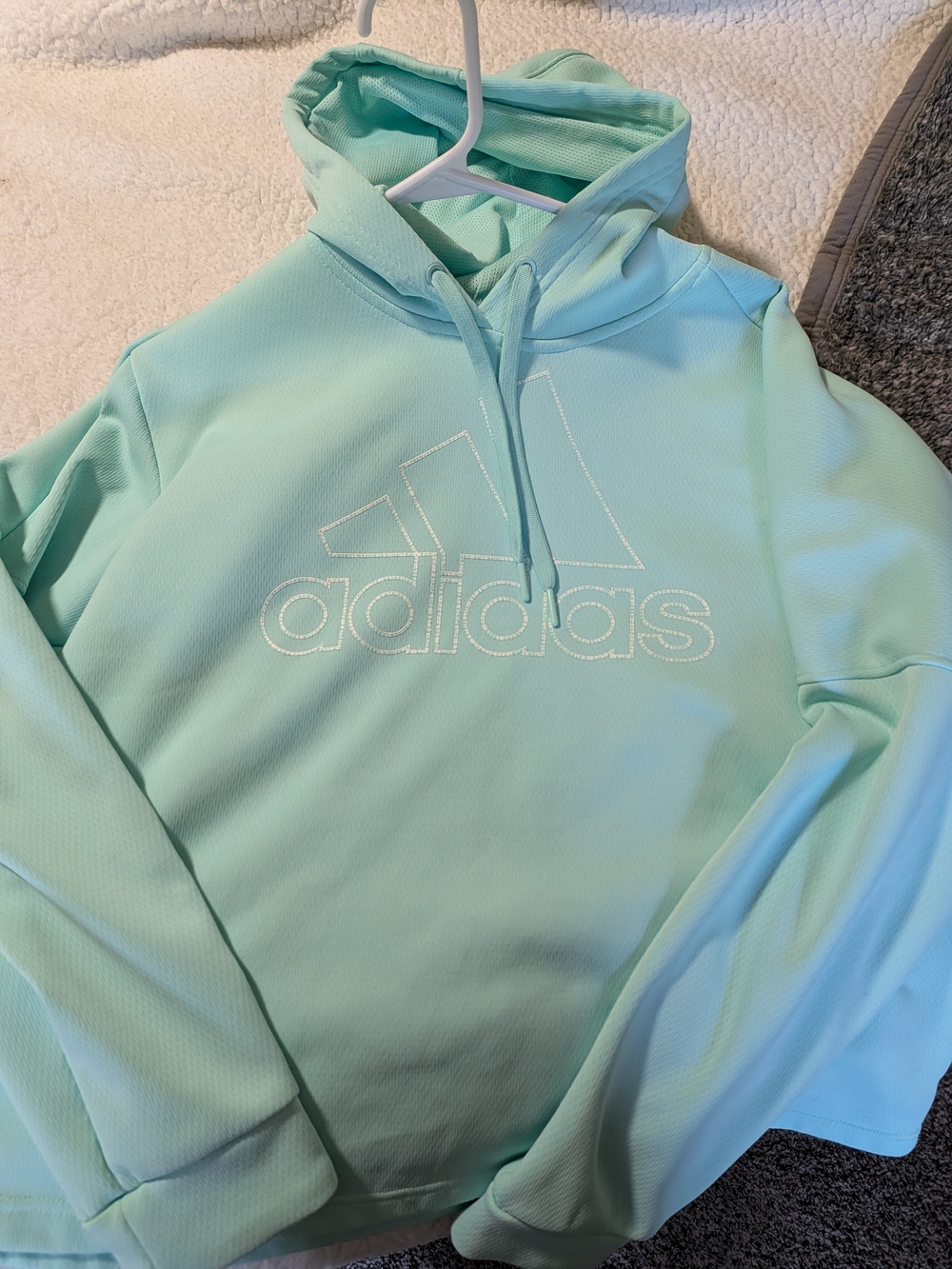 adidas Mint Aqua Hoodie with Embroidered Logo